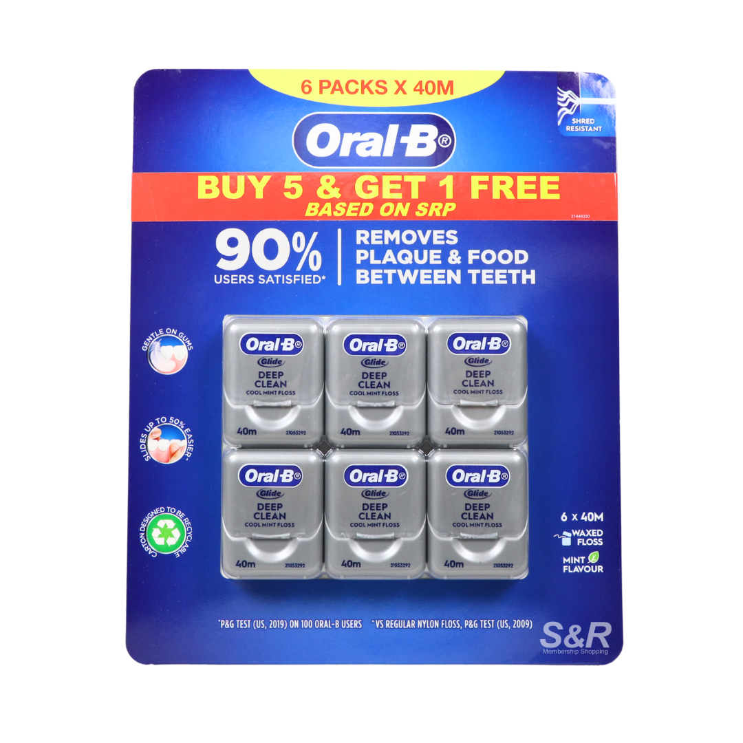 Oral-B Deep Clean Cool Mint Floss 5+1 Pack